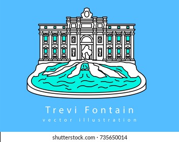 Di Trevi Fontain simple illustration