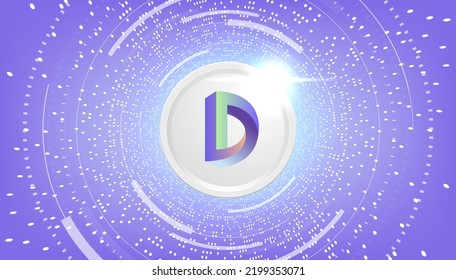 DIA coin cryptocurrency concept banner background.