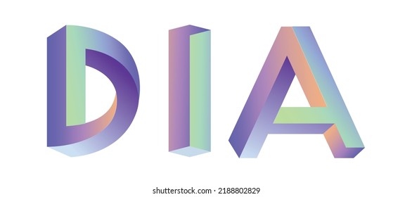 Dia (DIA) crypto currency coin logo and symbol vector illustration background