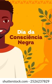 Dia da Consciencia Negra or black awareness day vertical poster