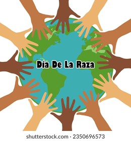 Dia de la raza y la diversidad. Dia de la raza vector illustration. Unity in diversity vector.