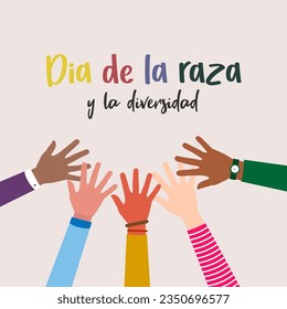 Dia de la raza y la diversidad. Dia de la raza vector illustration. Unity in diversity vector.