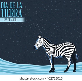 Dia de la tierra - Earth Day spanish text, vector concept illustration, april 22