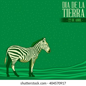 Dia de la tierra - Earth Day spanish text, vector concept illustration, april 22