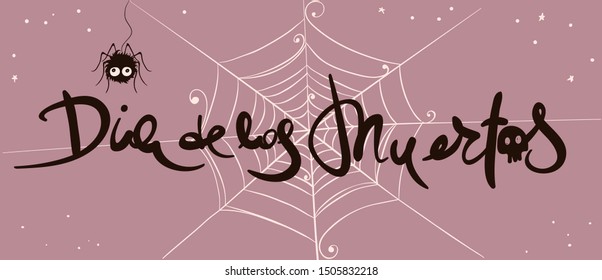 Dia de las Muertos \ Vector illustration, narrow banner on the day of the dead