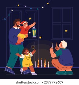 Dia de las velitas background. Translate - Day of the Little Candles. Dia de las velitas celebration. December 7. Cartoon Vector illustration Template for Poster, Banner, Flyer, Greeting, Card, post.