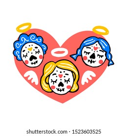 Dia de los Angelitos - Day of the Little Angels - traditional mexican holiday. Vector illustration for invitation, banner, poster, t-shirt print, greeting card. EPS 10.