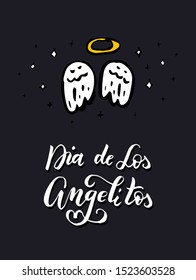 Dia de los Angelitos - Day of the Little Angels - traditional mexican holiday. Vector illustration for invitation, banner, poster, t-shirt print, greeting card. EPS 10.