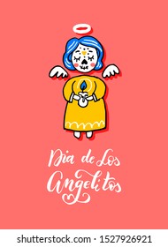 Dia de los Angelitos - Day of the Little Angels - traditional mexican holiday. Vector illustration for invitation, banner, poster, t-shirt print, greeting card. EPS 10.