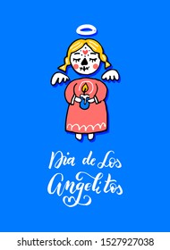 Dia de los Angelitos - Day of the Little Angels - traditional mexican holiday. Vector illustration for invitation, banner, poster, t-shirt print, greeting card. EPS 10.