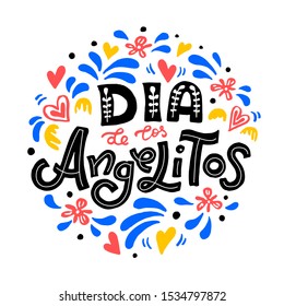 Dia de los Angelitos - Day of the Little Angels - traditional mexican holiday. Vector illustration for invitation, banner, poster, t-shirt print, greeting card. EPS 10.