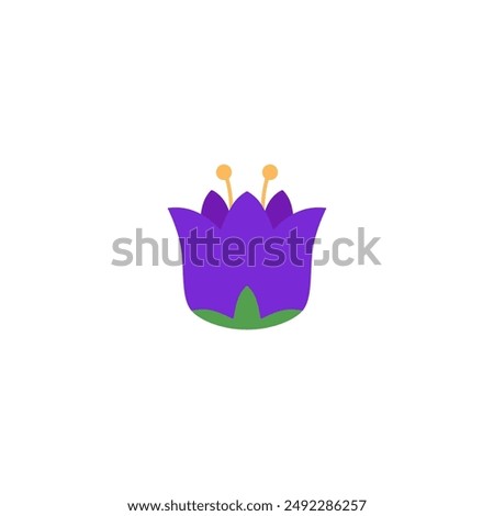 Dia de los muerto. Vector illustration of a purple bell, perfect for themed decor. Day of the Dead design element. Flat style graphic on isolated background.