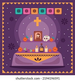 dia de los muertos altar poster