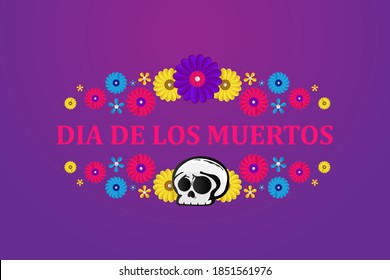Dia de los muertos banner design template