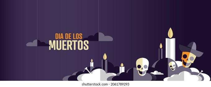 Dia De Los Muertos banner. Day of the Dead