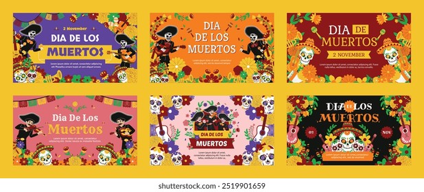 Colección del Anuncio Dia De Los Muertos