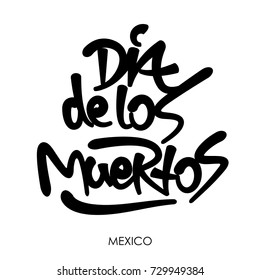 Dia de los muertos calligraphic vector illustration