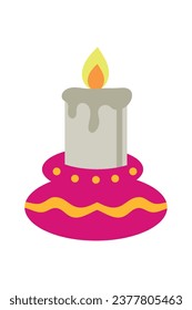 dia de los muertos candle illustration vector isolated
