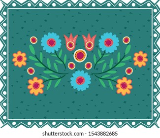 dia de los muertos card with floral decoration vector illustration design