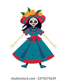 dia de los muertos catrina isolated