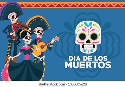 Day Dead Traditional Mexican Halloween Dia Stock Vector (Royalty Free ...