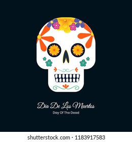 Dia de los muertos colorful vector skull design for wallpaper and banner design. 