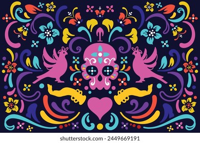 dia de los muertos colorful background