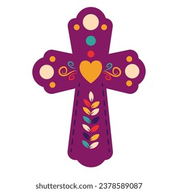 dia de los muertos cross vector isolated