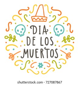 Dia De Los Muertos. Cute doodle illustration. Vector hand drawn ornament