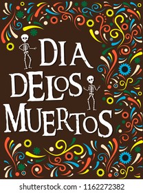 Dia de los Muertos - Day Of The Dead Mexico background design vector illustration