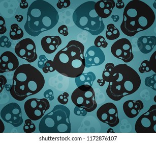 Dia de los muertos day vector pattern. Halloween poster background, greeting card or t-shirt design