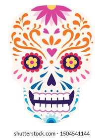 Dia de los muertos, Day of the death, sugar skull, flat design