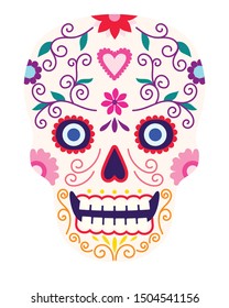Dia de los muertos, Day of the death, sugar skull, flat design