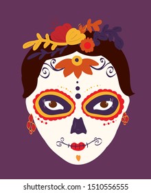 Dia de los Muertos, Day of the Dead design postcard and poster invation