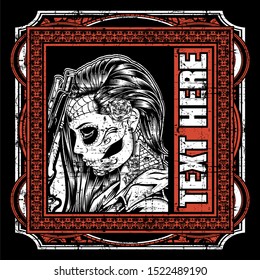 Dia de Los Muertos, Day of the Dead or Halloween greeting card, invitation, banner.