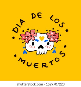 Dia de los Muertos - Day of the Dead - traditional mexican holiday. Vector illustration for invitation, banner, poster, t-shirt print, greeting card. EPS 10.