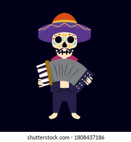 Dia de los muertos, Day of the dead festival mascot design illustration