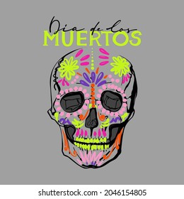 Dia de los muertos, Day of the dead, Mexican holiday, festival. Vector  skulls illustrations. 