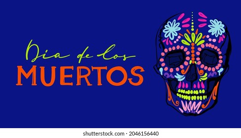 Dia de los muertos, Day of the dead, Mexican holiday, festival. Vector  skulls illustrations. 