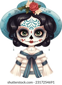 Día de los Muertos: pintura facial, festividad mexicana, disfraz