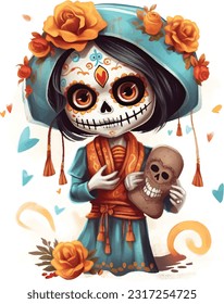 Dia DE Los Muertos (Day of the dead) face painting, Mexican Holiday, costume