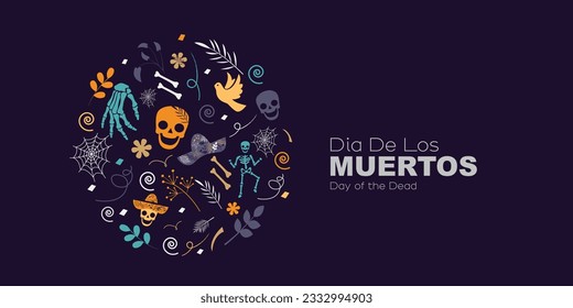 Dia De Los Muertos. Day of the Dead banner.