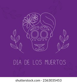 Dia de los Muertos Day Card. Latin American Holidays and Traditions. Mexican Religious Holiday. Vector Illustration in Doodle Style.