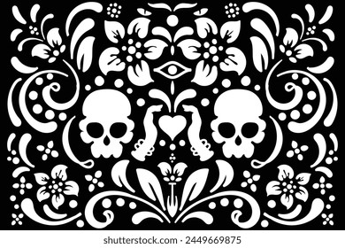 día de los muertos día de la muerte fondo blanco y negro mexicano