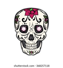 Dia de los muertos (Day of the Dead) or Halloween Scull, vector