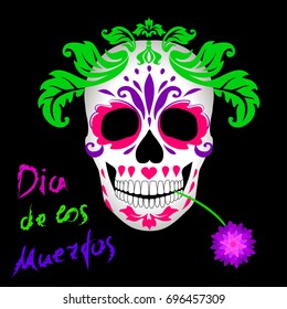 Dia de los muertos. Day of The Dead vector poster.