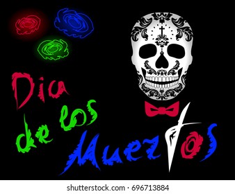 Dia de los muertos. Day of The Dead vector poster.