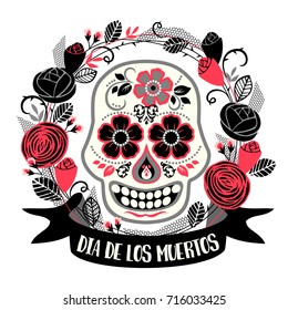 Dia de los muertos. Day of The Dead. Vector design element for card, poster, flyer, web and other users.