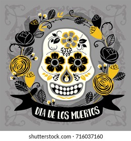 Dia de los muertos. Day of The Dead. Vector design element for invitation, banner, card, poster, flyer, web and other users.