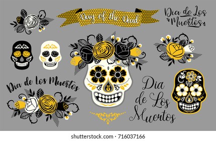 Dia de los muertos. Day of The Dead. Vector design element for invitation, banner, card, poster, flyer, web and other users.